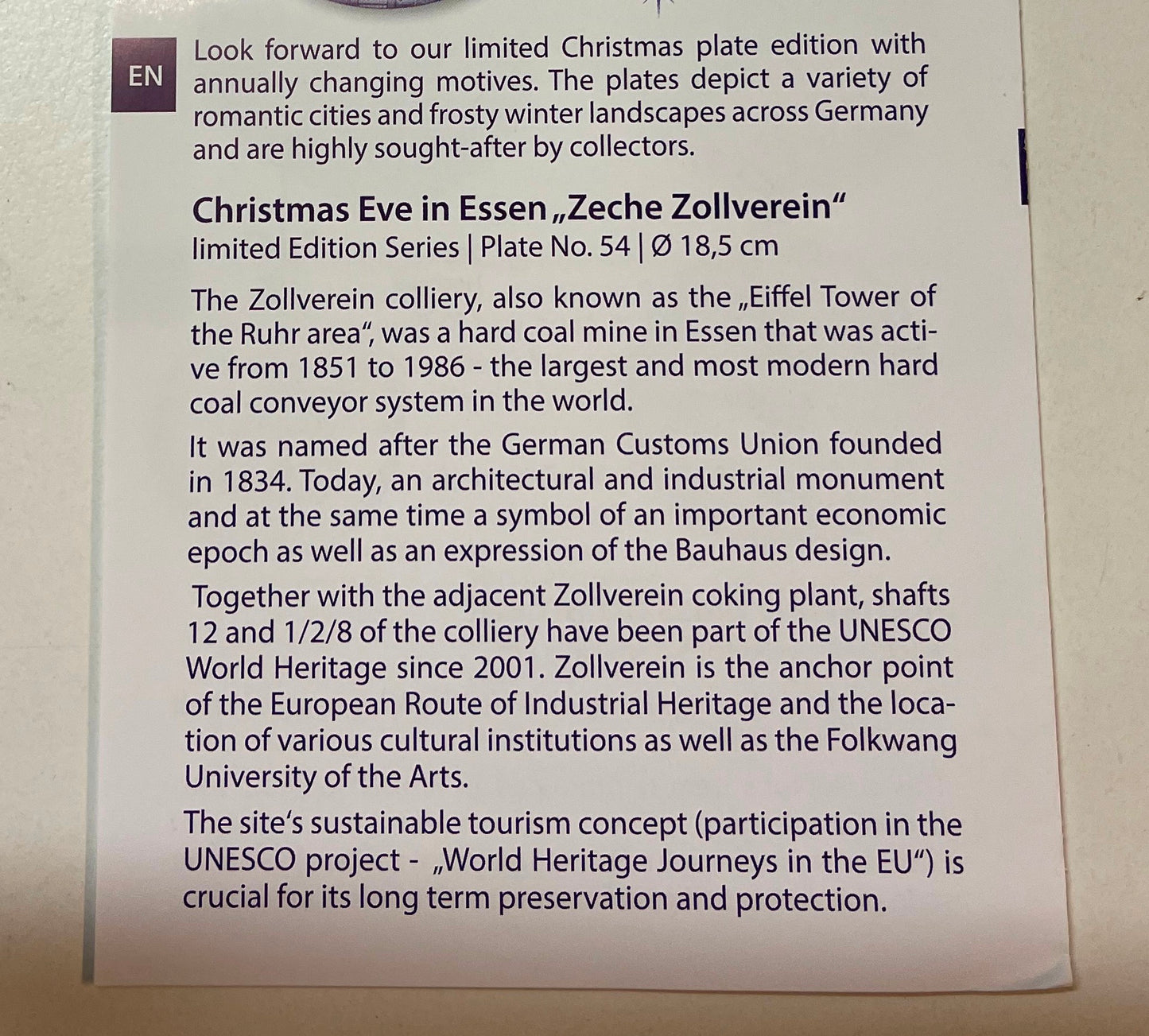 2023 Berlin Design Christmas Plate English Text
